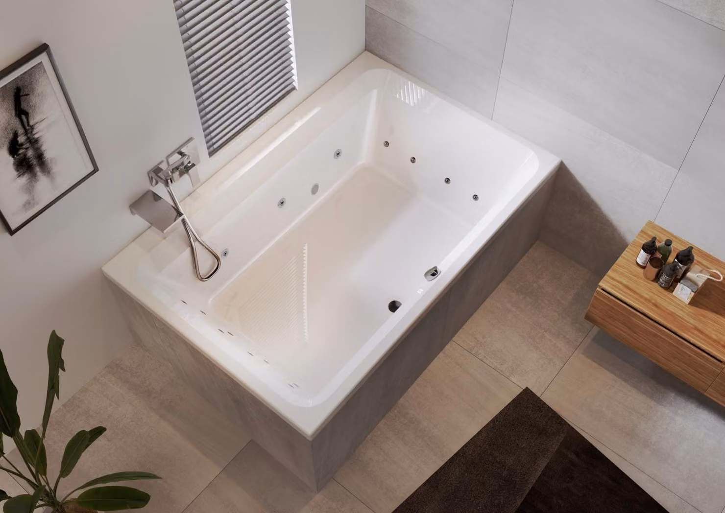RIHO Castello Baignoires rectangulaires, avec système flow, 2 places, 180x120x51cm, 335 Betteres, blanc, B064015005, B064015005