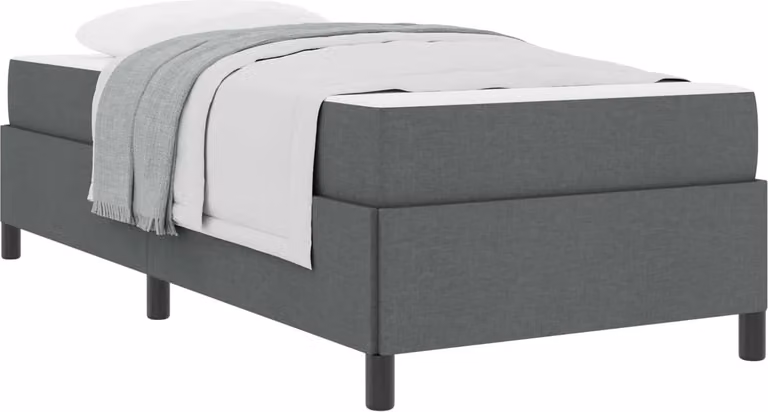 Letto a molle Grigio scuro 90 x 200 cm Tessuto
