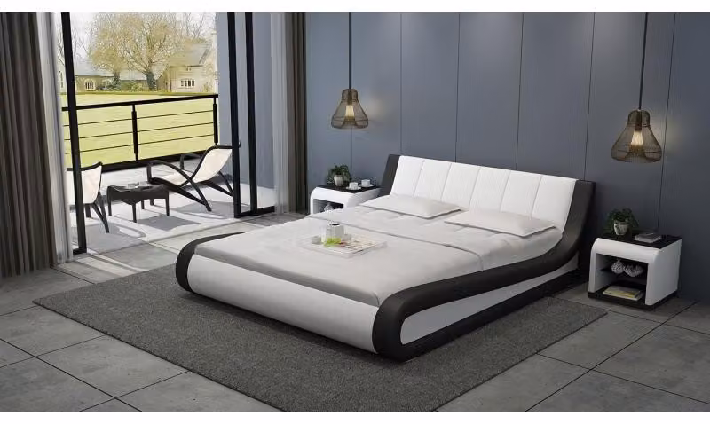 Bett Lederbett Polsterbett Moderne Doppel Schlafzimmer Ehebett Betten Farbwahl