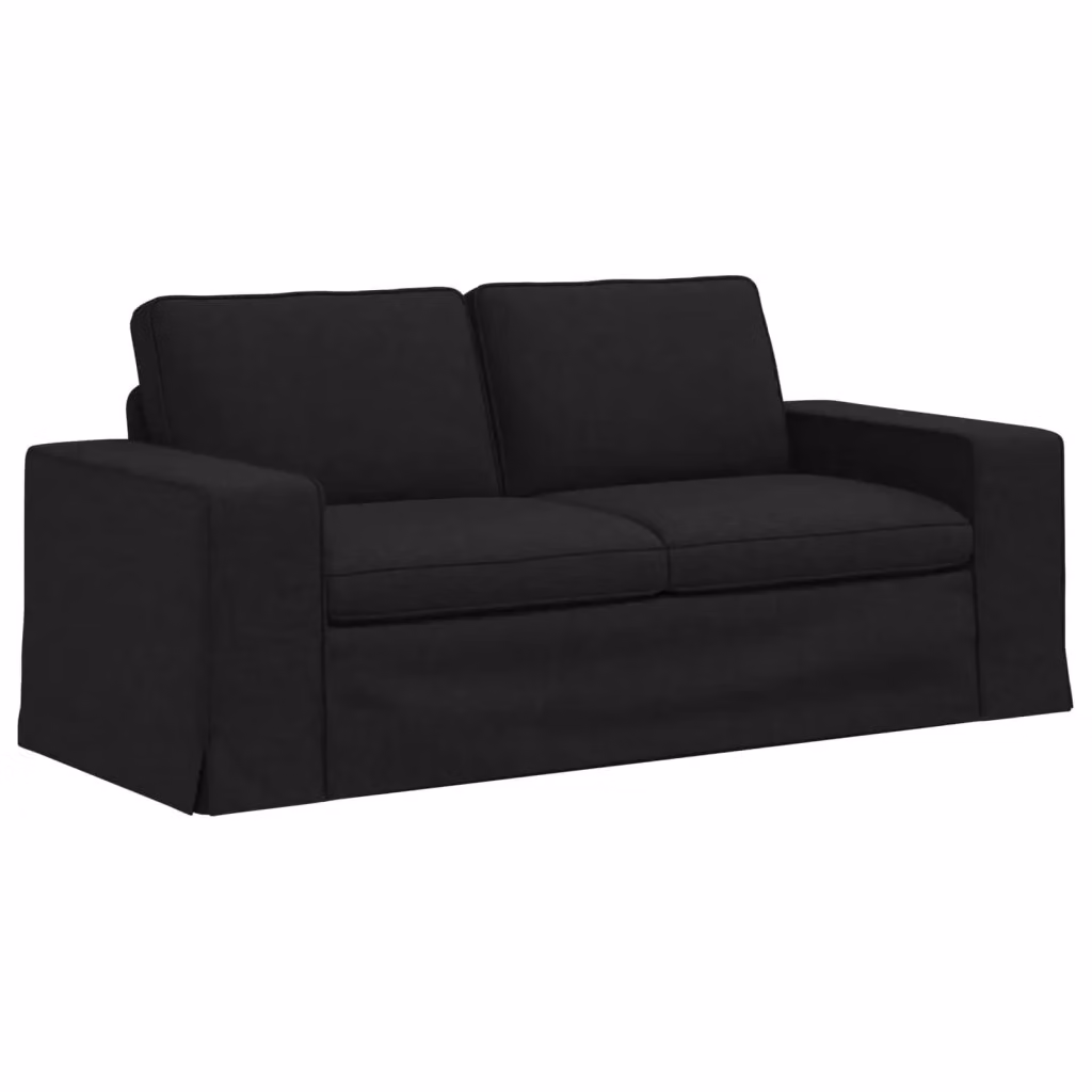 vidaXL Divano Moderno Nero in Tessuto con Struttura in Metallo L: 182 cm, P: 80 cm, H: 82 cm – 2