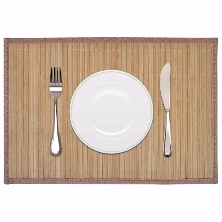 Set di 6 tovagliette in bamboo vidaXL marrone, L 45 cm x P 30 cm