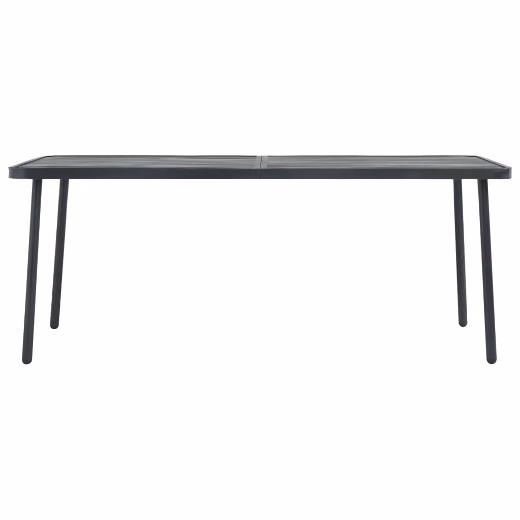 Tavolo da Giardino Grigio Scuro 180x83x72 cm in Acciaio