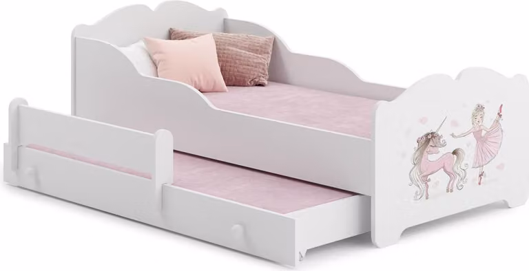 Letto matrimoniale Anna 160x80 - Ragazza con unicorno