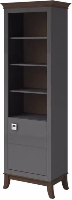 Vetrina bassa con anta in vetro collezione PALACE Meublorama, colori grigio e rovere scuro