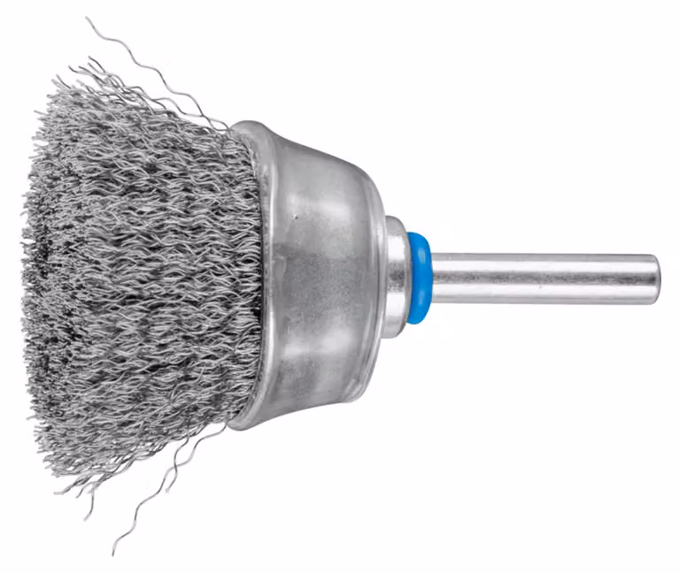 PFERD TOOLS Spazzola a tazza non annodata TBU filo di acciaio inox con albero