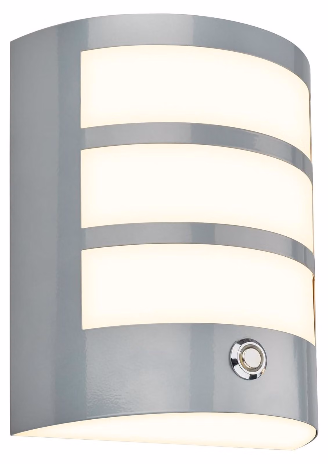 Lampada da esterno a LED, dimmerabile, con controllo touch, timer, dimensioni 18x15x7 cm, finitura cromata opaca