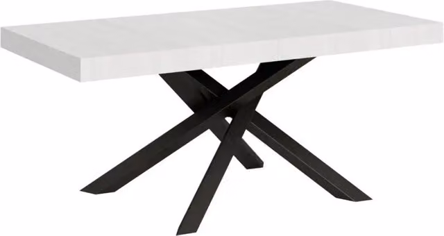 Tavolo allungabile Volantis Itamoby bianco frassino con gambe antracite L: 200-304 cm, P: 90 cm
