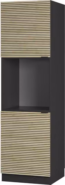 Mobile per forno da incasso Fame-Line Pannello in quercia/Antracite 60 cm aperto Vicco