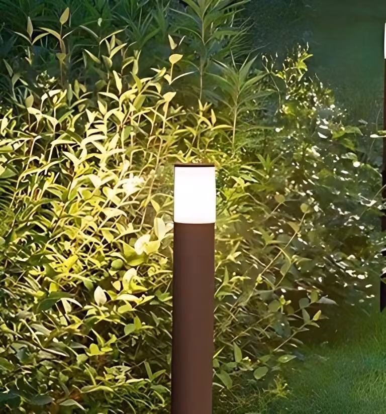 Sigaro - Paletto da Giardino con lampadina 1xE27 Max 20W IP54, Alluminio Verniciato, Paletto da esterno, Corten, H.50 cm - Perenz