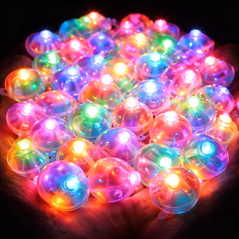 Luci a LED a forma di palloncino, set da 30 pezzi, multicolore, alimentate a batteria