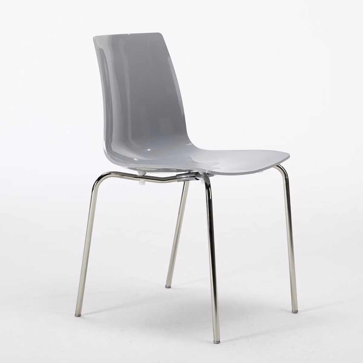Lollipop Grand Soleil Sedie Sedia da bar Cucina Gambe in acciaio Impilabile - Grigio