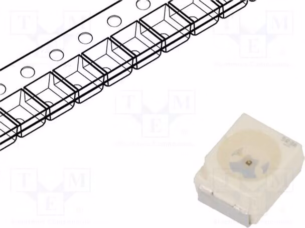 10 LED, tecnologia SMD, dimensioni 3,4x3x2,1 mm, colore giallo, angolazione di emissione 120°, lunghezza d'onda 30÷60 nm, intensità luminosa 9÷22,4 mcd, tipo 3528, PLCC2, codice LY T67K-K2M1-26 LE