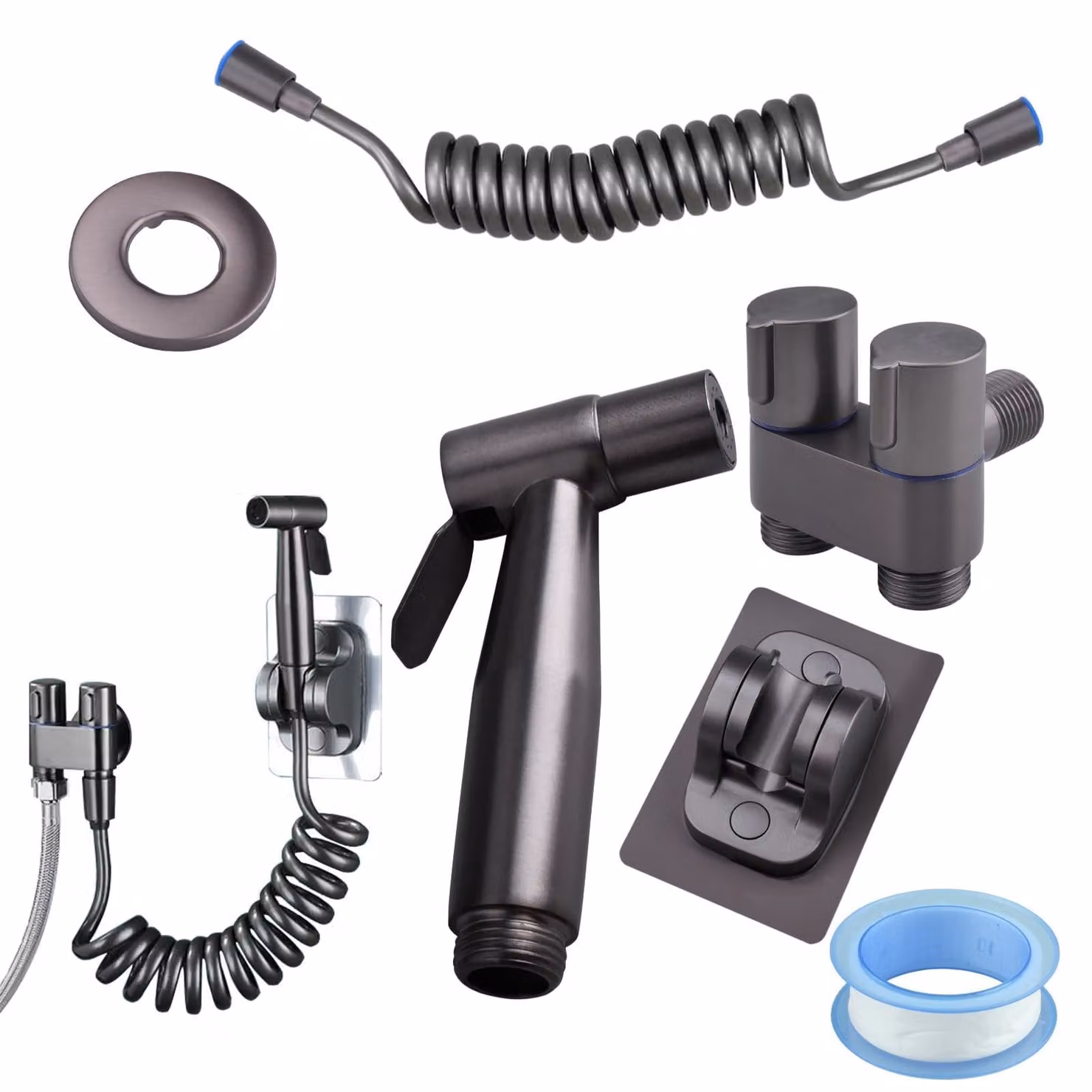 Kit per bidet portatile RVS con doppio controllo