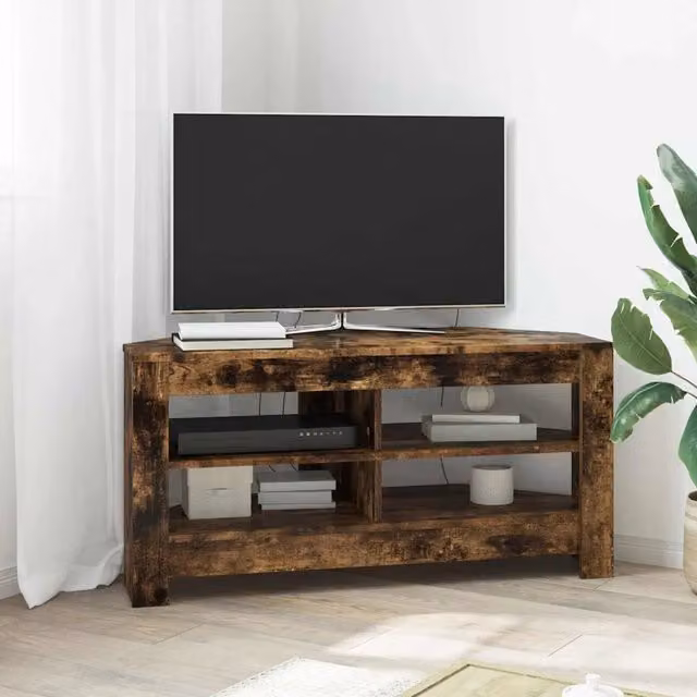 Mobile TV angolare moderno vidaXL in rovere color marrone L: 102 cm, P: 41 cm, H: 50 cm