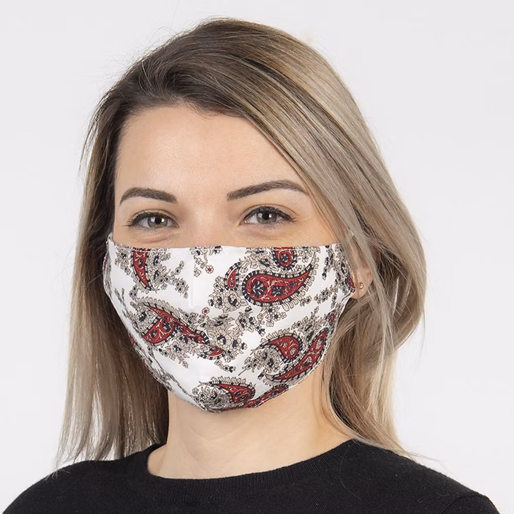 Maschera lavabile Clayre & Eef 13x26 cm Cotone bianco