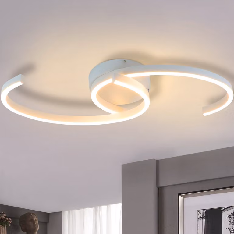 ZMH lampada da soffitto LED soffitto soggiorno: Svizzera lampada soggiorno 25W 3000K bianco caldo design lampada 2 luna stringa cucina lampada decorazione camera da letto lampada