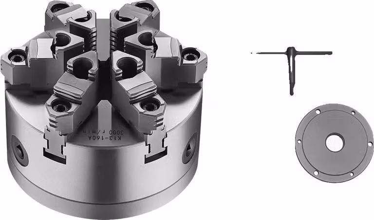 Mandrino autocentrante, struttura resistente, 6 ganasce 160 mm