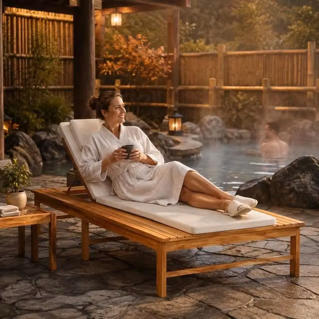Sun Lounger With Cream-white Cushion & Pad, Solid Acacia Wood