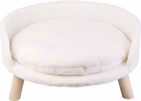 Cuscino per gatti La Gran Vida® beige con fodera rimovibile e imbottitura organica, Diametro: 41 cm