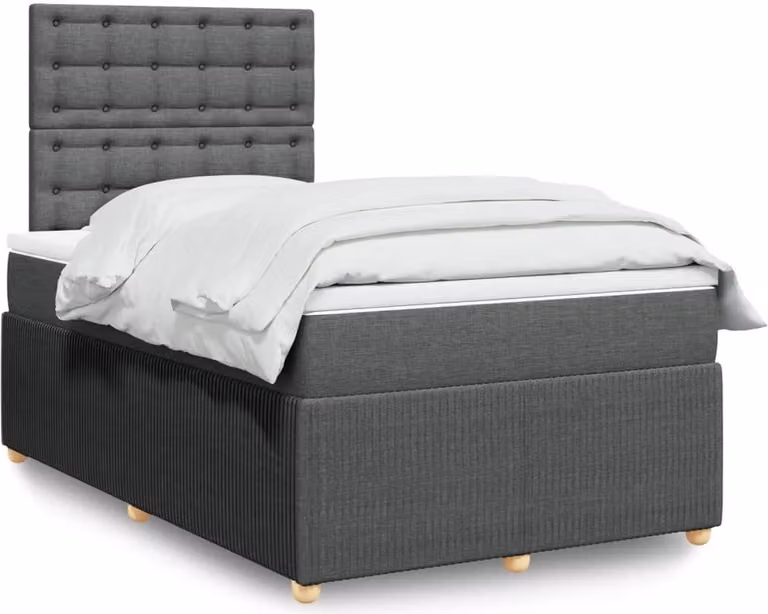 Maison Exclusive - Giroletto a Molle con Materasso Grigio Scuro 120x190cm Tessuto
