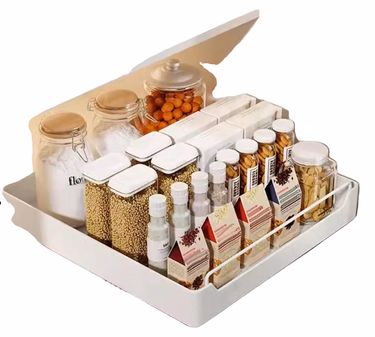 Organizer estraibile per armadio, supporto per carichi pesanti, design regolabile, bianco 40 cm