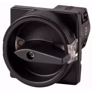 Interruttore ausiliario Eaton, TM, 10 A, integrato, contatti: 4, funzione HALT, con maniglia rotante nera e anello di bloccaggio, bloccabile in posizione 0 215353