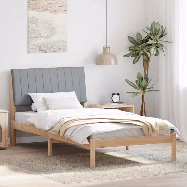 Struttura letto moderna vidaXL in pino massello marrone L 100 x P 200 cm