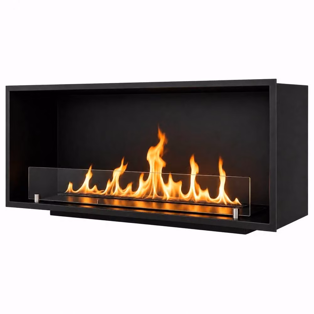 Biocamino da incasso a parete Saturno Divina Fire colore nero L: 150 cm, H: 50 cm, P: 30 cm – 2