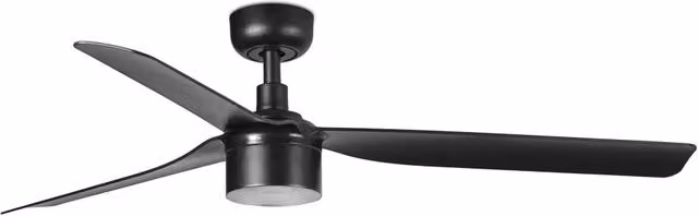 FARO Ventilatore da soffitto Punt Tek M Ø1300 Nero Opaco Acciaio 3 pale 4000K FARO-338153C