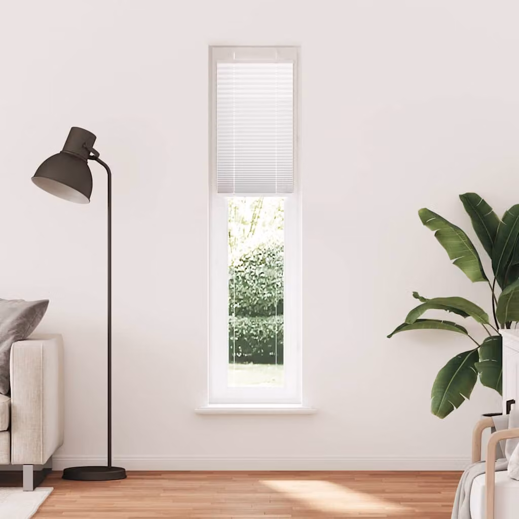 vidaXL Tenda Plissettata Bianca 50x200 cm Larghezza Tessuto 49,4 cm