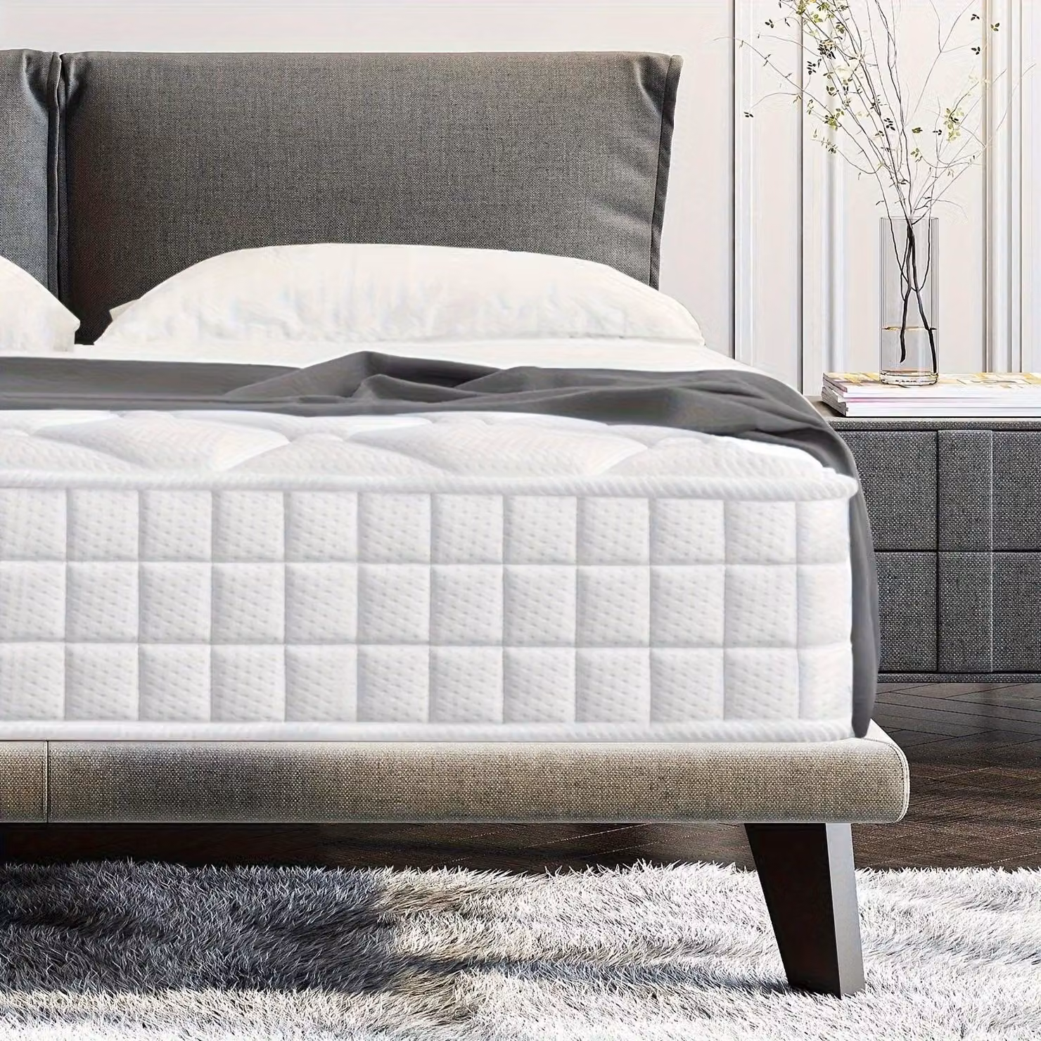 Materasso 90x200 cm - Materasso in schiuma a memoria di forma - Materasso a molle insacchettate - Materasso singolo - Supporto a 7 zone