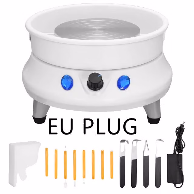 Macchina a ruota per vasaio, doppio motore, vasca estraibile, spina UE 220V