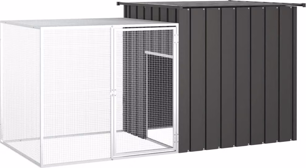 Gabbia per Polli Antracite 200x91x100 cm Acciaio Zincato