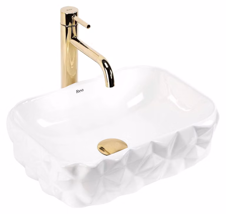 Lavabo Da Appoggio Rea Zamia Bianco