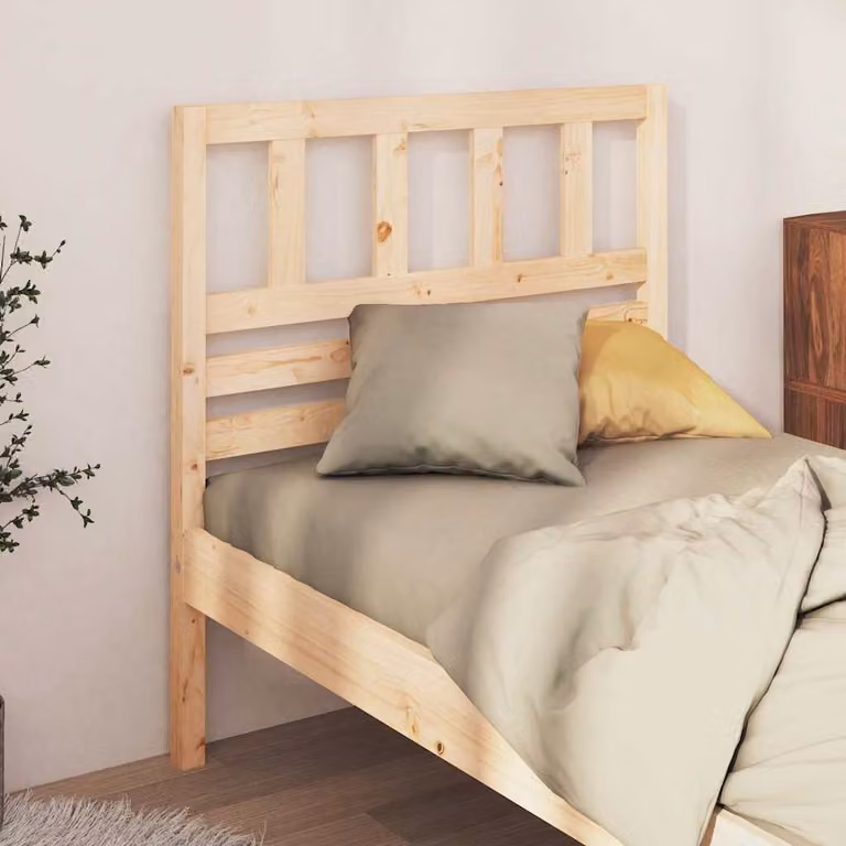 Testiera per Letto vidaXL in Legno Massello di Pino Naturale, Stile Rustico, L 96 x P 4 x H 100 cm