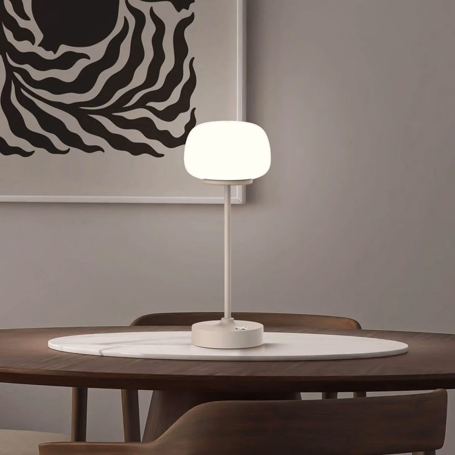 Näve Lampada da tavolo a LED Pina, dimmerabile, Crema / Ambra, Soggiorno / Sala da pranzo, Metallo, Moderno, Lampada da tavolo LED