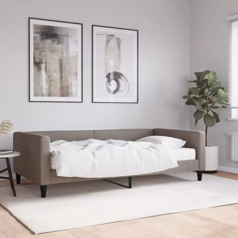 Maison Exclusive - Divano letto con materasso color taupe 100x200 cm in tessuto