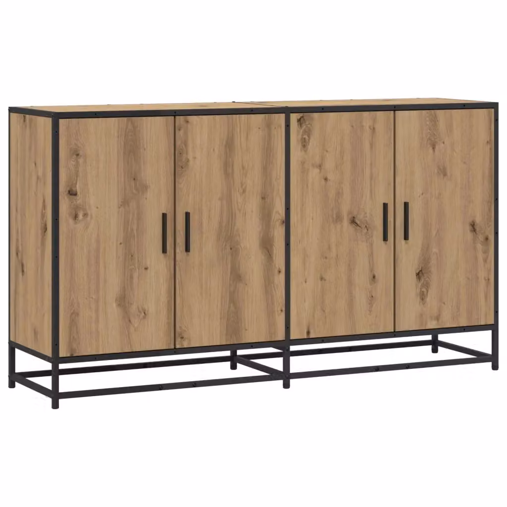 Credenza moderna in rovere vidaXL, colore marrone, L 134 x P 35 x H 76 cm – 2