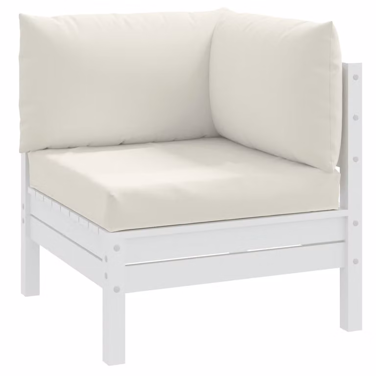 Set di 3 cuscini per pallet vidaXL in tessuto beige e bianco, resistenti ai raggi UV, L 60 x L 60 x H 9,5 cm
