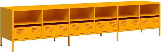 Mobile TV | Armadietto TV | Mobile Porta TV Giallo Senape 202x39x43,5cm Acciaio Laminato a Freddo