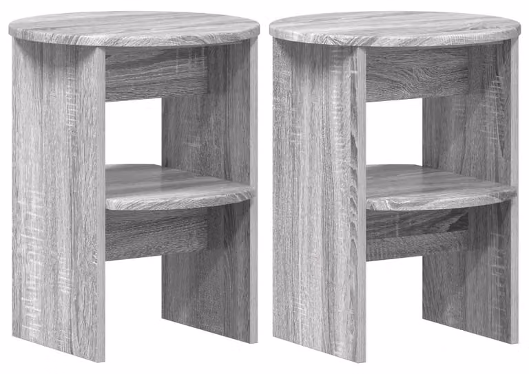 Mobile laterale 2 pcs Sonoma grigia Ø40 x 50 cm