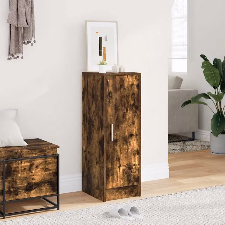 Armadio porta scarpe moderno vidaXL in legno Rovere Fumo, L/P/H: 32 x 35 x 92 cm
