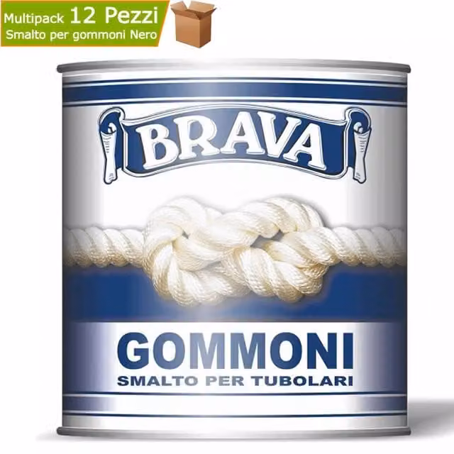 Multipack da 12 pezzi di smalto nero per gommoni Rylard, 0,75 l per confezione