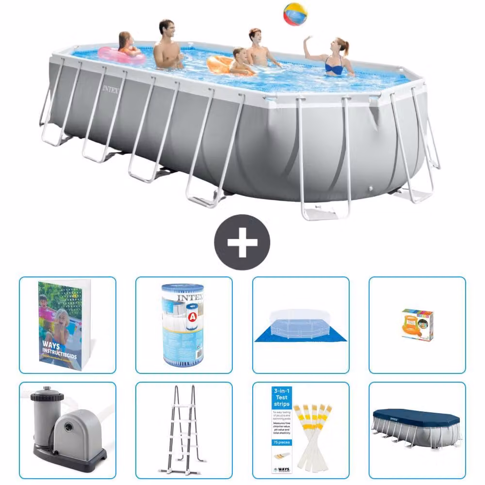Piscina ovale con struttura a telaio Prism - 610x305x122 cm - 7 pezzi - Modello S541