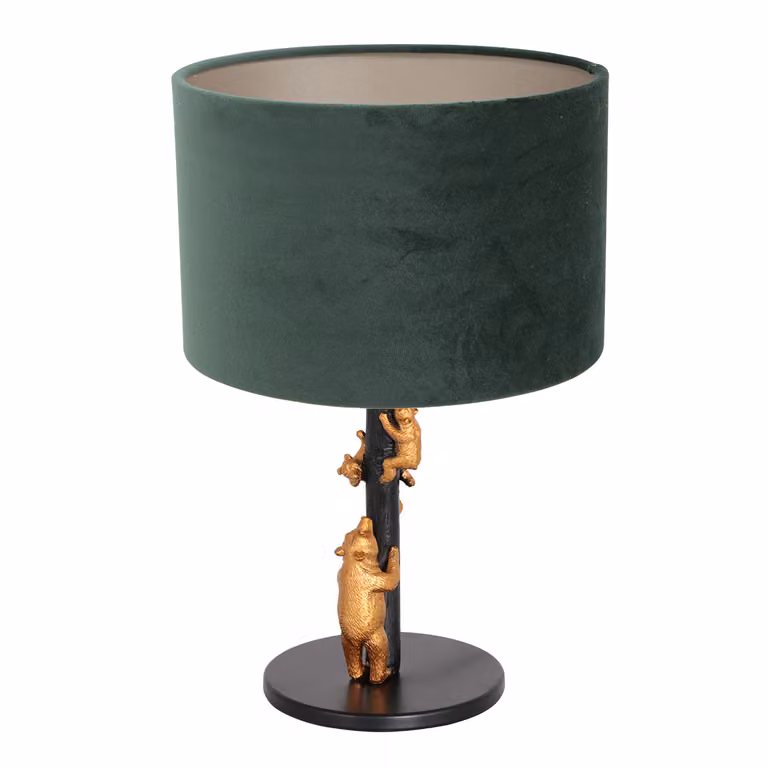 Lampada da tavolo - nero - Animaux - metallo tessile velluto - Ø 17cm - E27 - 8233ZW - Anne Lighting