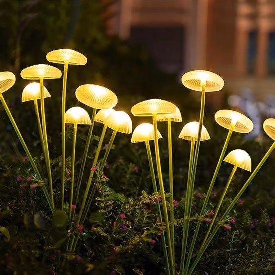 Set da 2 lampade da terrazza a energia solare per esterni, lampade a grappolo a 8 LED, lampade solari sospese, per esterni, terrazze e arbusti, luce bianca calda