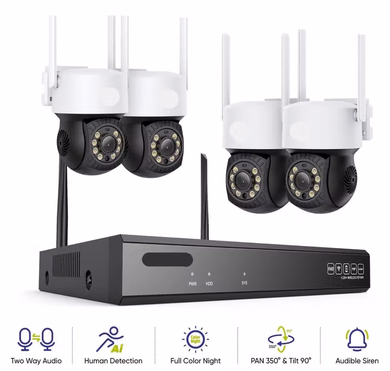 Kit di telecamere di sicurezza wireless - Telecamera Wi-Fi - Telecamera di sorveglianza - Sistema di telecamere - Telecamera di videosorveglianza