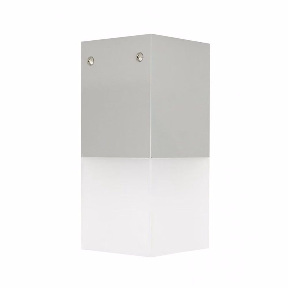 Lampada da soffitto spot per esterni 22x10 cm 1xE27 argento IP44 SU-MA Cube CB-MAX S AL