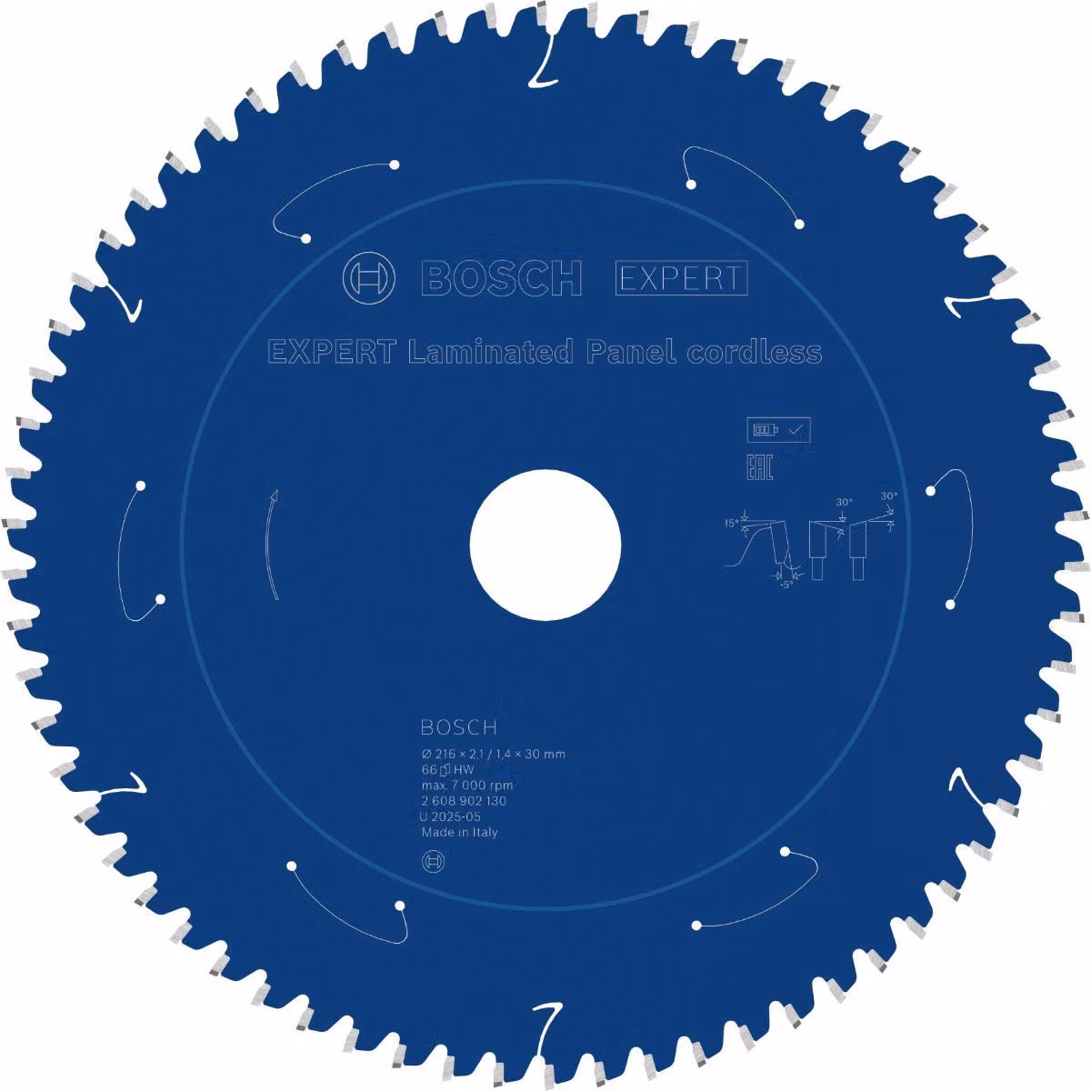 Lama circolare Bosch EXPERT per pannelli laminati, 216x2,1x30 mm, Z66