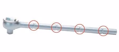 Chiave a bussola a cricchetto da 1/2, 300 MM, 45 denti, cromata, con manico prolungato - KY4725-12BR